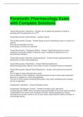 Paramedic Pharmacology Exam with Complete Solutions 