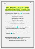 Peer Counsellor Certification Exam Questions and Verified Answers 2025&period;