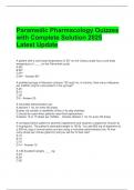 Paramedic Pharmacology Quizzes with Complete Solution 2025 Latest Update 
