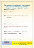 AAA DRIVING TEST QUESTIONS AND CORRECT  DETAILED ANSWERS &lpar;VERIFIED ANSWERS&rpar;  &vert;&vert;ALREADY GRADED A&plus;&vert;&vert;NEWEST VERSION