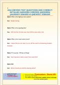 AAA DRIVING TEST QUESTIONS AND CORRECT  DETAILED ANSWERS &lpar;VERIFIED ANSWERS&rpar;  &vert;&vert;ALREADY GRADED A&plus;&vert;&vert;NEWEST VERSION