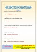 AAA DRIVER'S ED&colon; FINAL EXAM QUESTIONS  AND CORRECT DETAILED ANSWERS &lpar;VERIFIED  ANSWERS&rpar; &vert;&vert;ALREADY GRADED A&plus;&vert;&vert;NEWEST  VERSION