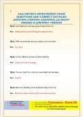 AAA DRIVER'S IMPROVEMENT EXAM QUESTIONS AND CORRECT DETAILED  ANSWERS &lpar;VERIFIED ANSWERS&rpar; &vert;&vert;ALREADY  GRADED A&plus;&vert;&vert;NEWEST VERSION