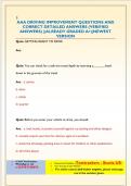 AAA DRIVING IMPROVEMENT QUESTIONS AND  CORRECT DETAILED ANSWERS &lpar;VERIFIED  ANSWERS&rpar; &vert;&vert;ALREADY GRADED A&plus;&vert;&vert;NEWEST  VERSION