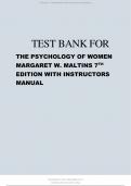 THE PSYCHOLOGY OF WOMEN  MARGARET W&period; MALTINS 7TH  EDITION WITH INSTRUCTORS  MANUAL
