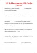 IHS Final Exam Questions With Complete  Answers