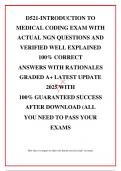 D521-INTRODUCTION TO MEDICAL CODING EXAM WITH ACTUAL NGN QUESTIONS AND VERIFIED WELL EXPLAINED 100&percnt; CORRECT ANSWERS WITH RATIONALES GRADED A&plus; LATEST UPDATE 2025 WITH 100&percnt; GUARANTEED SUCCESS AFTER DOWNLOAD &lpar;ALL YOU NEED TO PASS YOUR EXAMS