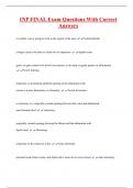 INP FINAL Exam Questions With Correct  Answers