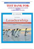 TEST BANK FOR&colon; Leadership&colon; Research Findings&comma; Practice&comma; and Skills 10th Edition by Andrew DuBrin Latest Update