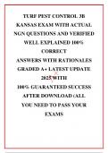 TURF PEST CONTROL 3B KANSAS EXAM WITH ACTUAL NGN QUESTIONS AND VERIFIED WELL EXPLAINED 100&percnt; CORRECT ANSWERS WITH RATIONALES GRADED A&plus; LATEST UPDATE 2025 WITH 100&percnt; GUARANTEED SUCCESS AFTER DOWNLOAD &lpar;ALL YOU NEED TO PASS YOUR EXAMS