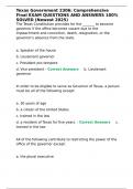 Texas Government 2306 Comprehensive Final EXAM QUESTIONS AND ANSWERS 100- SOLVED &lpar;Newest