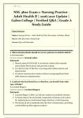 NSG 3800 Exam 1&colon; Nursing Practice - Adult Health II Review &vert; 2026&sol;2027 Update &vert; Galen College &vert; Verified Q&A &vert; Grade A Study Guide