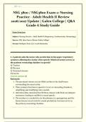 NSG 3800 &sol; NSG3800 Exam 2&colon; Nursing Practice - Adult Health II Review &vert; 2026&sol;2027 Update &vert; Galen College &vert; Verified Q&A &vert; Grade A Study Guide