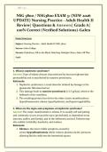 NSG 3800 &sol; NSG3800 EXAM 3&colon;  &lpar;NEW 2026 UPDATE&rpar; NURSING PRACTICE - ADULT HEALTH II REVIEW&vert; QUESTIONS & ANSWERS&vert; GRADE A&vert; 100&percnt; CORRECT &lpar;VERIFIED SOLUTIONS&rpar;- GALEN