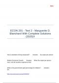 ECON 201 - Test 2 - Marguerite D&period; Blanchard With Complete Solutions &lpar;2025&rpar;&excl;&excl;