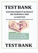 SAFE MATERNITY & PEDIATRIC NURSING CARE 1st EDITION TEST BANK By Luanne Linnard-Palmer and Gloria Haile Coats ISBN- 978-0803624948