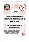 MNM3701 Assignment 1 &lpar;COMPLETE ANSWERS&rpar; DUE 13 March 2025 &semi;100 &percnt;&comma;Correct  Explanations and Solutions&period; 