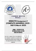 MNM3701 Assignment 1 &lpar;COMPLETE ANSWERS&rpar; COMPULSARY ASSESSMENT 2025 - DUE 13 March 2025 &semi;100 &percnt; TRUSTED