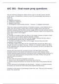 AIC 301 - Final Exam Prep Questions and Correct Answers 