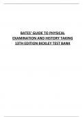 BATES&rsquo; GUIDE TO PHYSICAL EXAMINATION AND HISTORY TAKING 13TH EDITION BICKLEY TEST BANK3TH EDITION BICKLEY TEST BANK