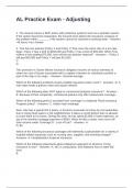 AL Practice Exam Questions and Correct Answers