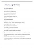 Alabama Adjuster Exam With Questions and Correct Answers 