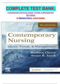 COMPLETE TEST BANK&colon; Contemporary Nursing&colon; Issues&comma; Trends&comma; & Management  9th Edition by Barbara Cherry  Latest Update&period;