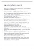 Aqa A level Physics Paper 1 Exam Questions and Correct Answers 