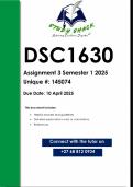 DSC1630 Assignment 3 &lpar;QUALITY ANSWERS&rpar; Semester 1 2025