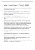 AQA Physics Paper 1 &lpar;Triple&rpar; - GCSE Exam With Questions and Answers 