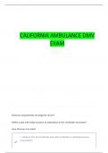 CALIFORNIA AMBULANCE DMV TEST QUESTIONS WITH COMPLETE ANSWERS