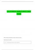 CALIFORNIA AMBULANCE DMV EXAM QUESTIONS WITH COMPLETE ANSWERS