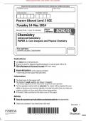  OFFICIAL MAY 2024  PEARSON EDEXCEL LEVEL 3 GCE CHEMISTRY ADVANCED SUBSIDIARY PAPER 1 8CHO&sol;01 MERGED QUESTION PAPER AND MARKING SCHEME