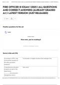 FIRE OFFICER III EXAM 1 2025 &vert; ALL QUESTIONS AND CORRECT ANSWERS &lpar;ALREADY GRADED A&plus;&rpar; &vert; LATEST VERSION &lpar;JUST RELEASED&rpar;