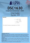 DSC1630 Assignment 2 &lpar;ANSWERS&rpar; Semester 1 2025 - DISTINCTION GUARANTEED