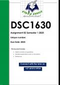DSC1630 Assignment 2 &lpar;QUALITY ANSWERS&rpar; Semester 1 2025