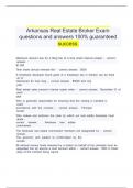 &Tab;Arkansas Real Estate Broker Exam &Tab;questions and answers 100&percnt; guaranteed &Tab;&Tab;success&period;