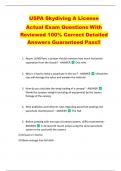 USPA Skydiving A License   Actual Exam Questions With  Reviewed 100&percnt; Correct Detailed  Answers Guaranteed Pass&excl;&excl; 