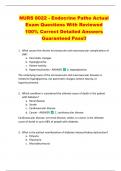 NURS 8022 - Endocrine Patho Actual  Exam Questions With Reviewed  100&percnt; Correct Detailed Answers  Guaranteed Pass&excl;&excl; 