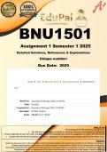 BNU1501 Assignment 1 &lpar;COMPLETE ANSWERS&rpar; Semester 1 2025