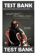 TEST BANK for Anatomy & Physiology&colon; The Unity of Form and Function 9th Edition by Kenneth S&period; Saladin&vert;&vert; Complete Guide A&plus;