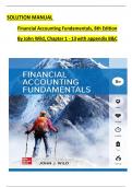 SOLUTION MANUAL For Financial Accounting Fundamentals, 8th Edition By John Wild, Verified Chapters 1 - 13, Complete Newest Version