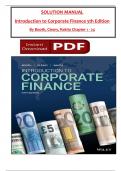 SOLUTION MANUAL For Introduction to Corporate Finance 5th Edition By Booth&comma; Cleary&comma; Rakita&comma; All 1-24 Chapters Covered &comma;Latest Edition