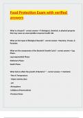 Food Protection Exam with verified answers