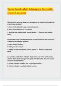 Texas Food safety Managers Test with correct answers