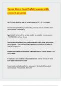 Texas State Food Safety exam with correct answers