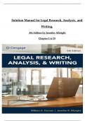 Solution Manual for Legal Research&comma; Analysis&comma; and Writing&comma; 5th Edition by William H&period; Putman&comma; JDJennifer R&period; Albright&comma; JD&comma; LLM All 19 Chapters Covered ISBN&colon;9781305948372 Complete A&plus; Guide