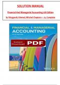 Summary Solution Manual for Financial And Managerial Accounting 5th Edition by Weygandt&comma; Kimmel&comma; Mitchel&comma; All 1-25 Chapters Covered &comma;Latest Edition