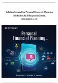 Solution Manual for Personal Financial Planning 16th Edition by Randy Billingsley&comma; Lawrence J&period; Gitman&comma; Michael D&period; Joehnk All Chapters 1 &ndash; 15 Complete Newest Version &lpar; Original Verified&comma; A&plus; Grade&rpar;