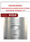 Solution Manual For Marketing Research&colon; An Applied Orientation 7th Edition &lpar;What's New in Marketing&rpar; by Naresh Malhotra&comma; All 1-23 Chapters Covered &comma;Latest Edition